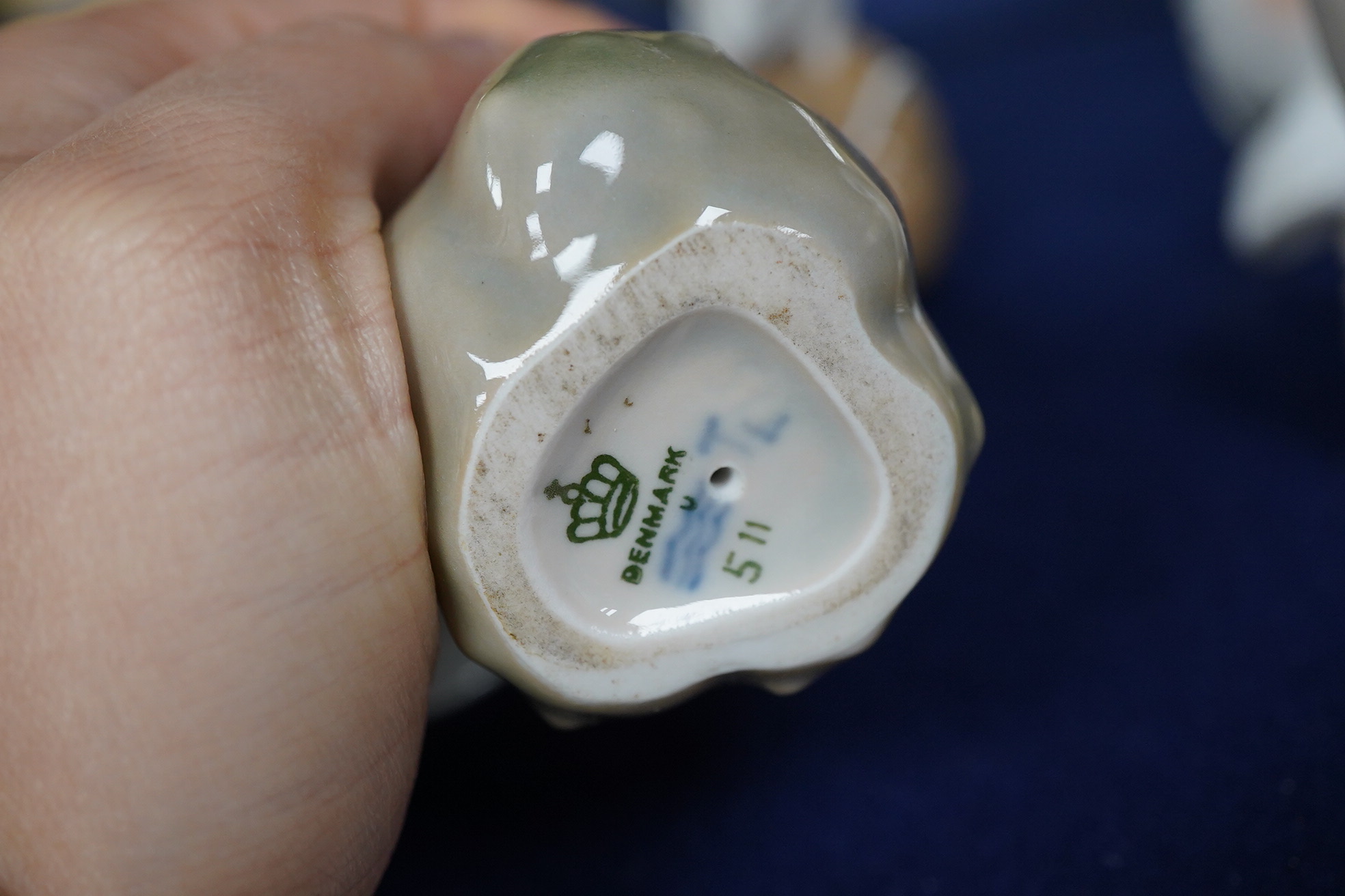 A collection of Royal Copenhagen figures of mice, birds and two other figures